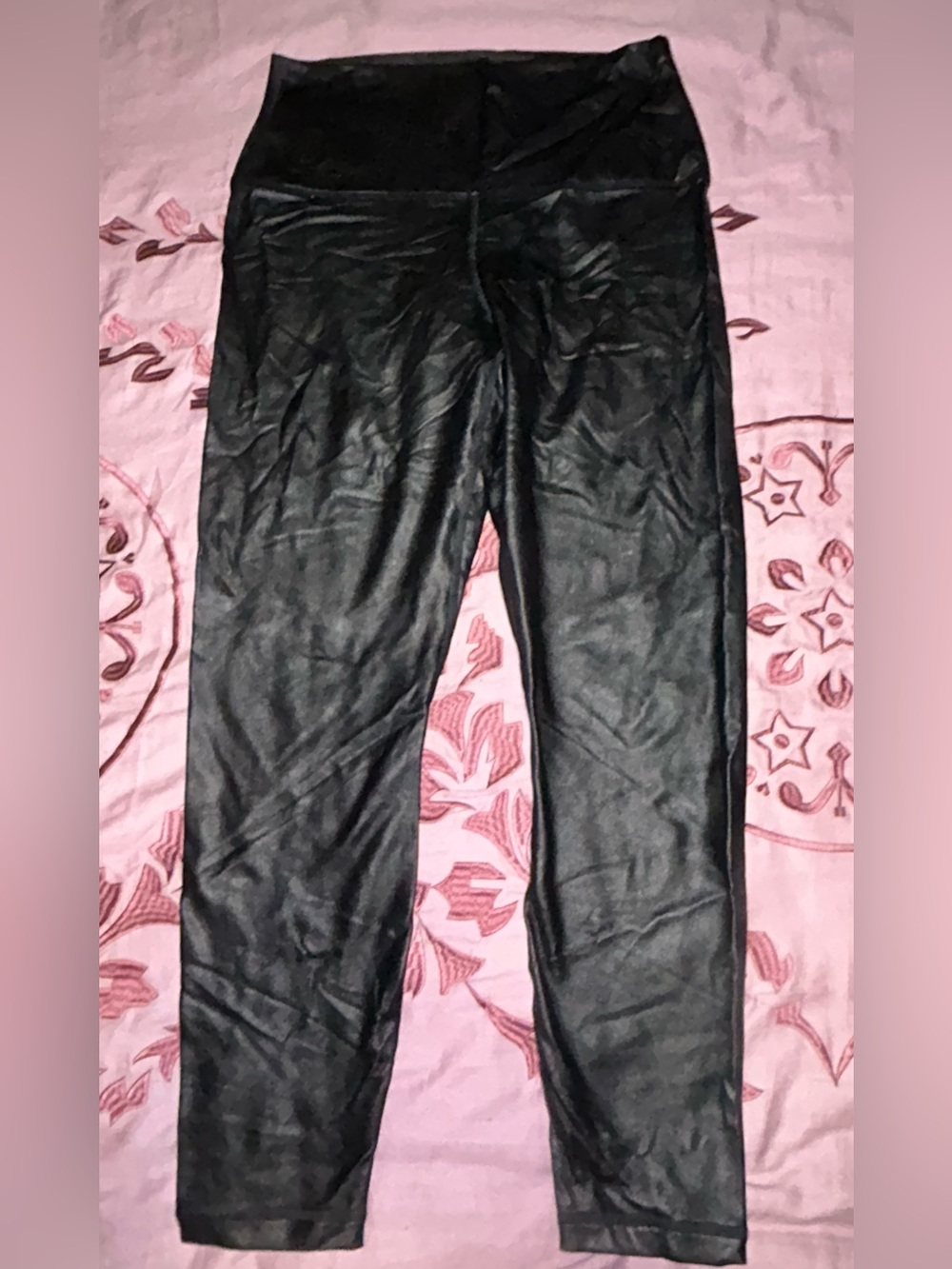 Reflex Black Faux Leather Look Leggings